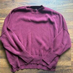 Women’s burgundy, free people very oversized sweater size small